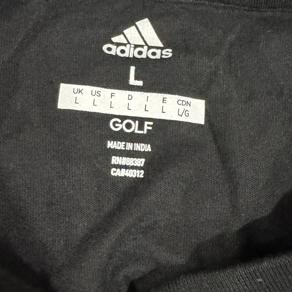 Adidas Golf Black Short Sleeve Cotton T-Shirt Men's L